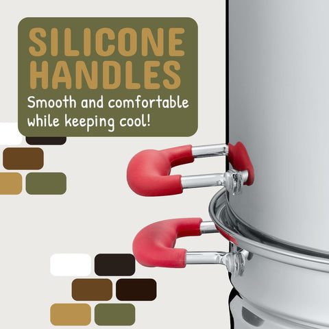 Concord silicone wrapped handle closeup for safer, comfortable lifting