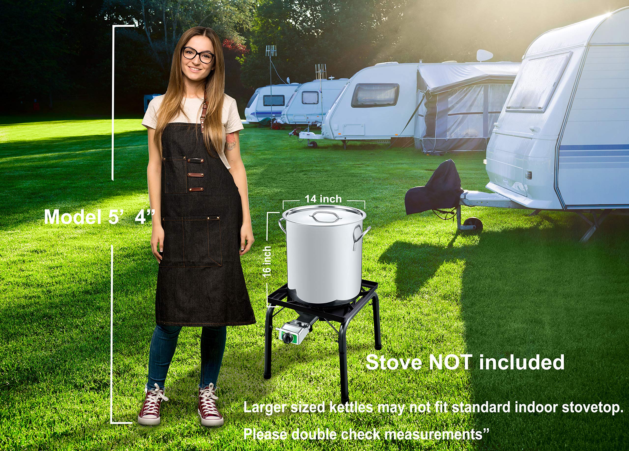 Concord Cookware next to measuring stick showing size and volume capacity benefit