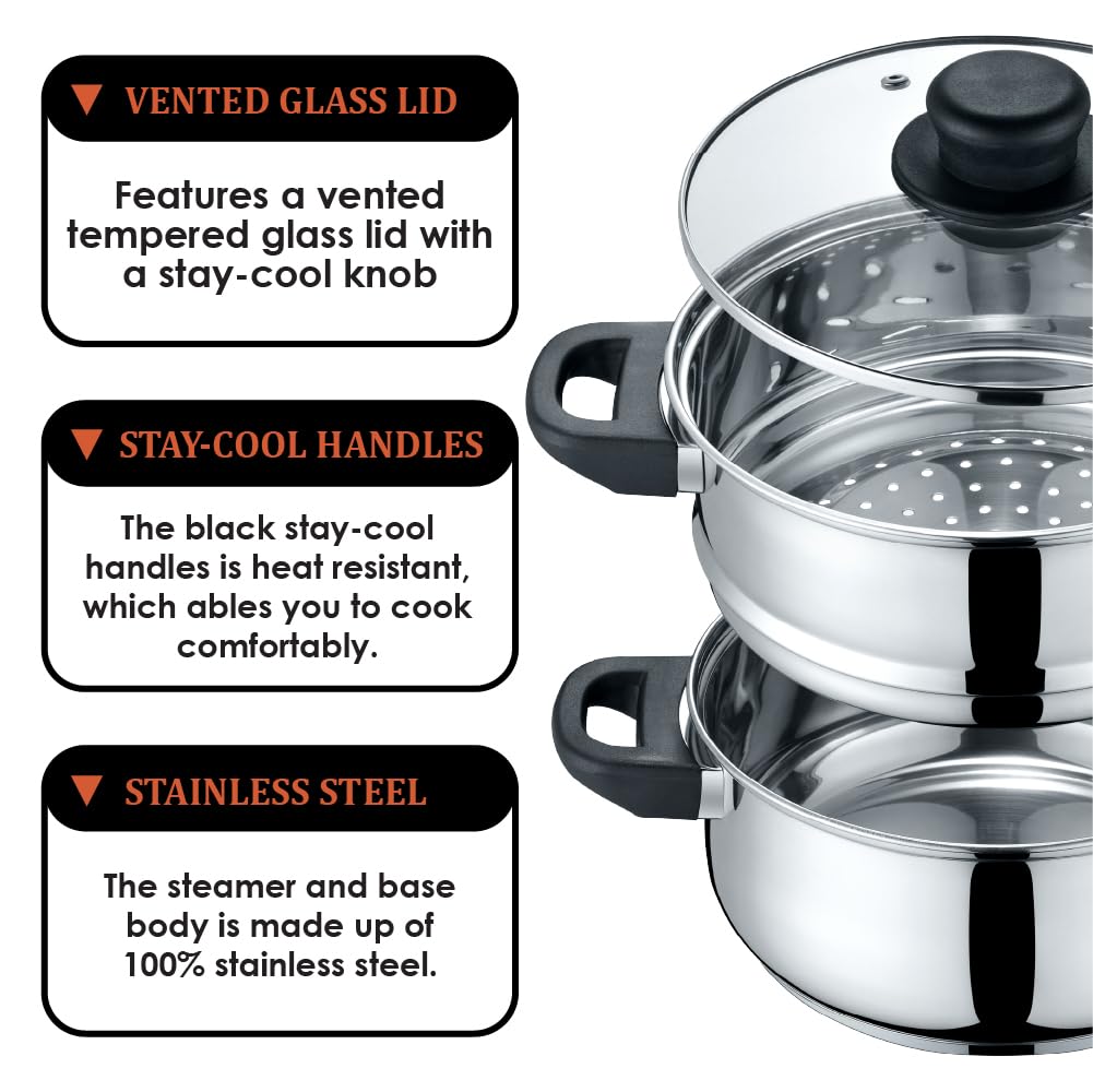 Concord tempered glass lid on pot showing clear viewing to monitor cooking without lifting