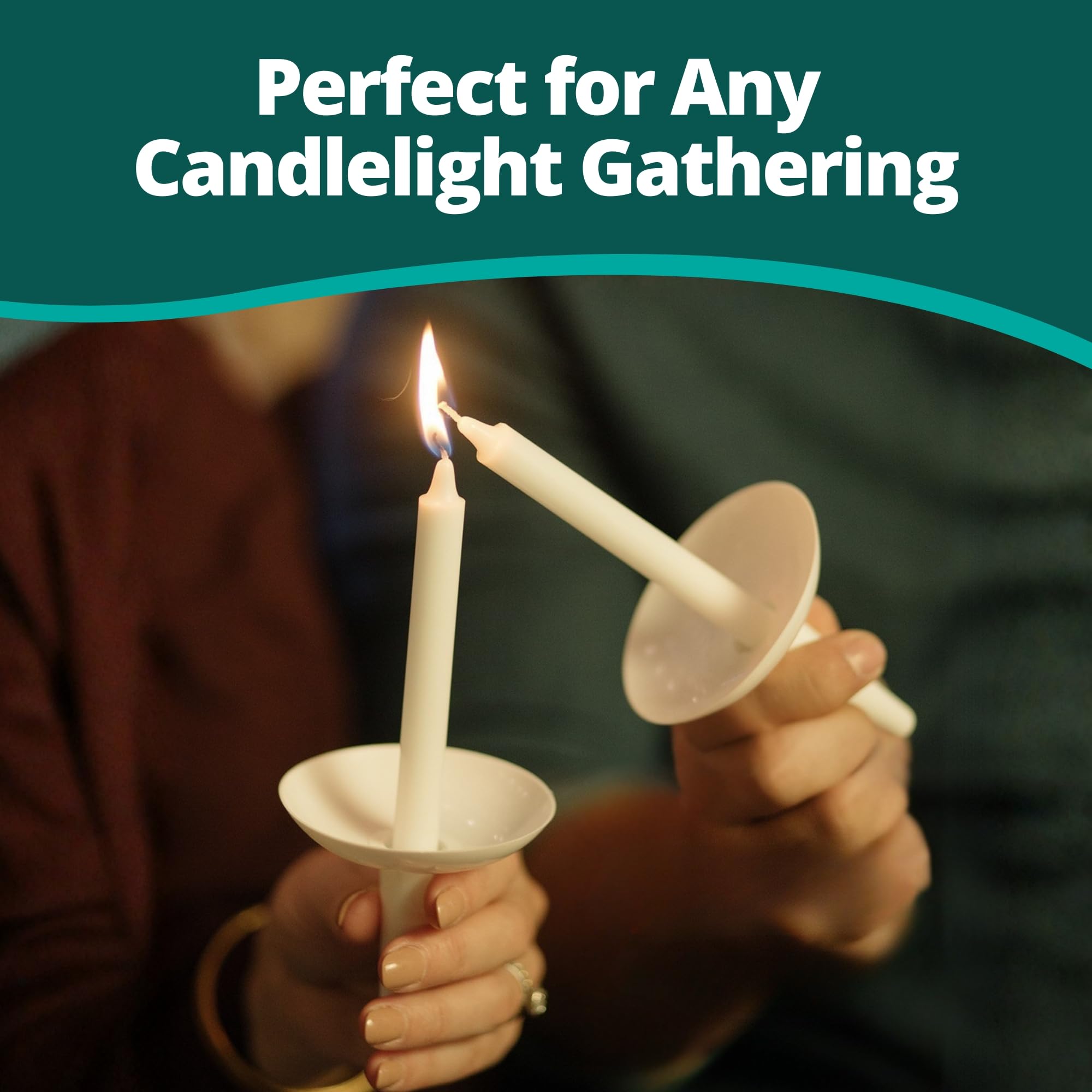 Concordia Supply size comparison with ruler showing 1/2 inch candle fit