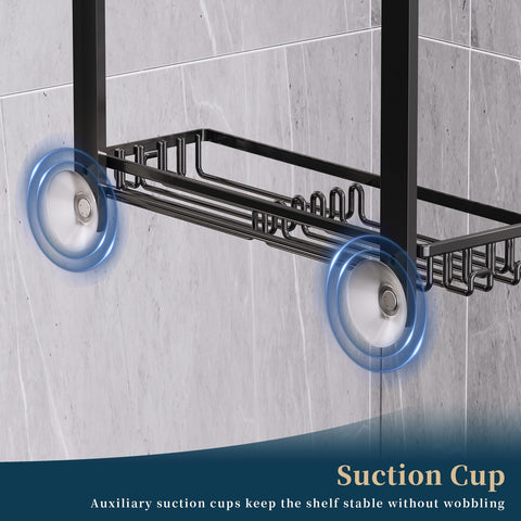 Consumest suction cup base anchor detail securing the rack to door and minimizing movement