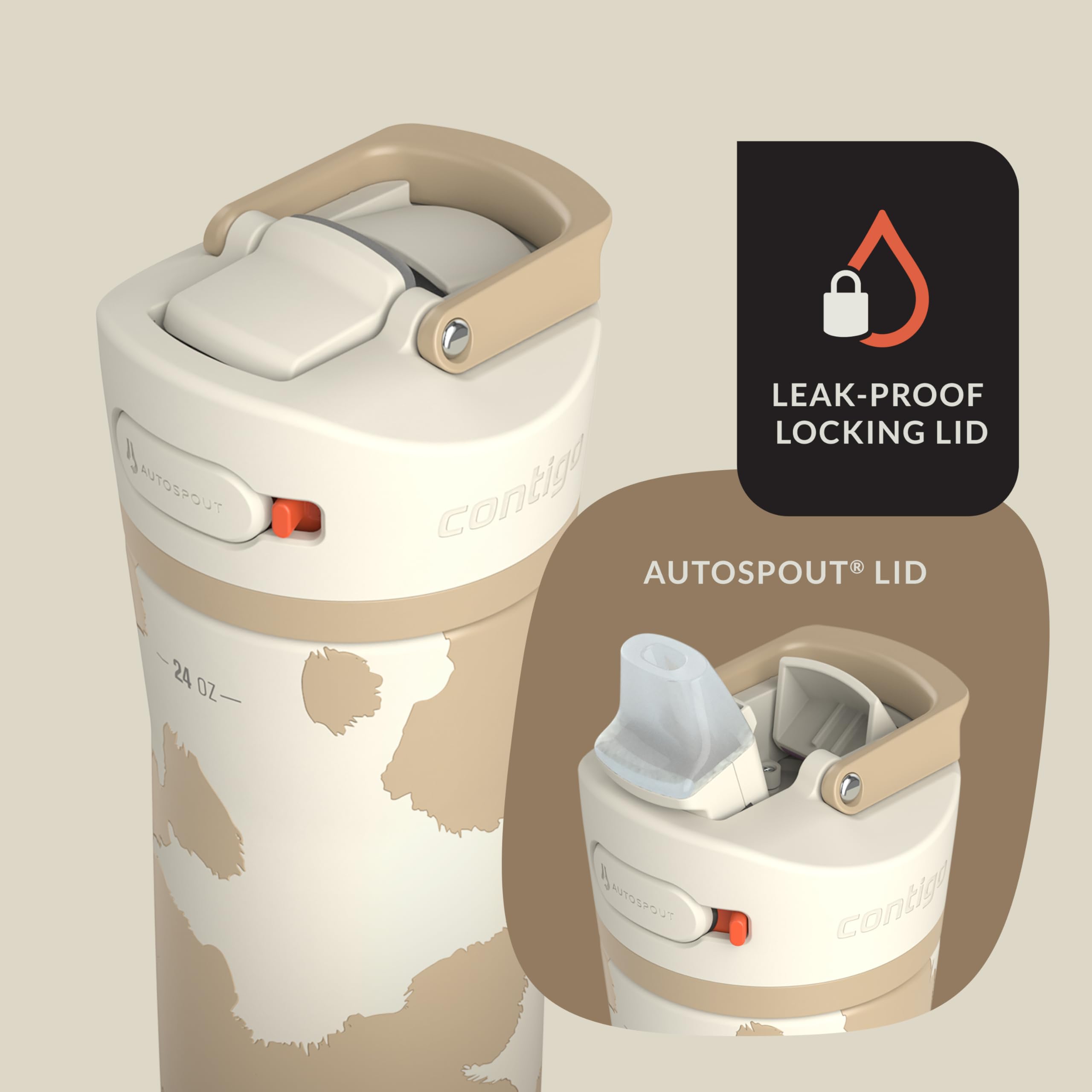 Contigo insulation cutaway illustrating long-lasting cold retention