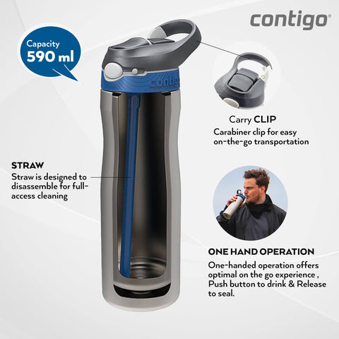 Contigo Ashland close-up of protective spout cover keeping dirt and germs away