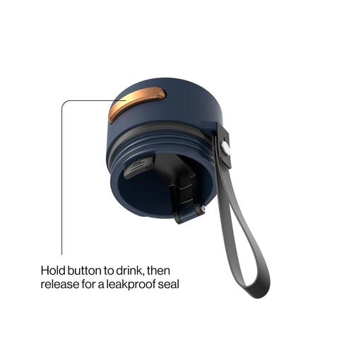 Contigo AutoSeal push-button spout close-up for one-handed drinking convenience