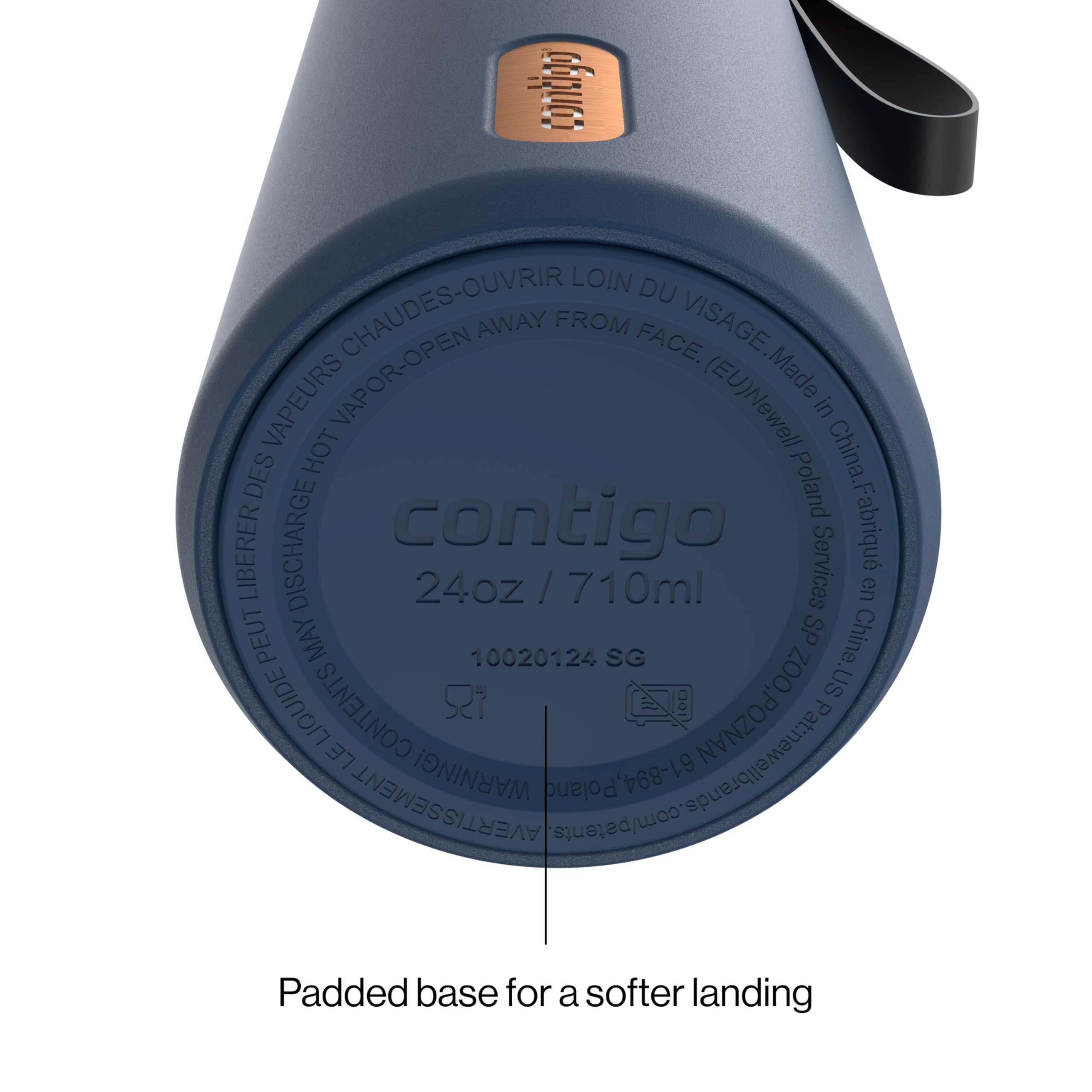 Contigo AutoSeal removable strap and handle for easy hands-free carrying