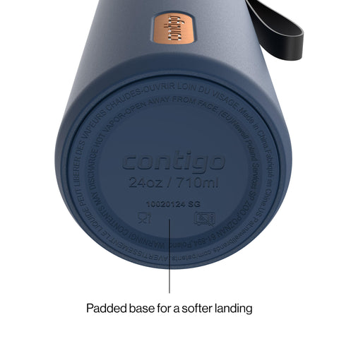 Contigo AutoSeal removable strap and handle for easy hands-free carrying