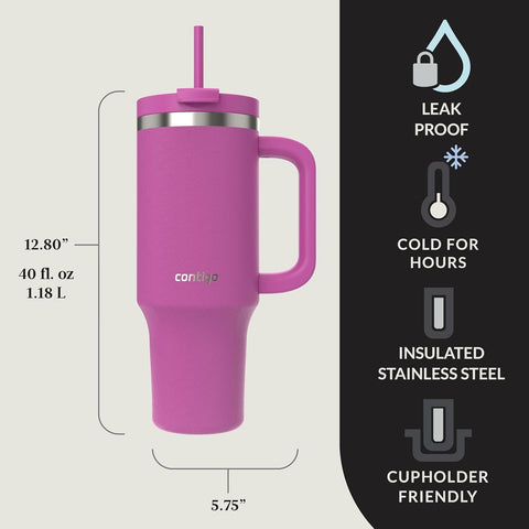 Contigo Streeterville close-up of handle and lid for easy carrying benefit