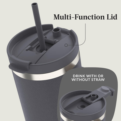 Contigo Streeterville seated in car cupholder showing road-ready stability and convenience