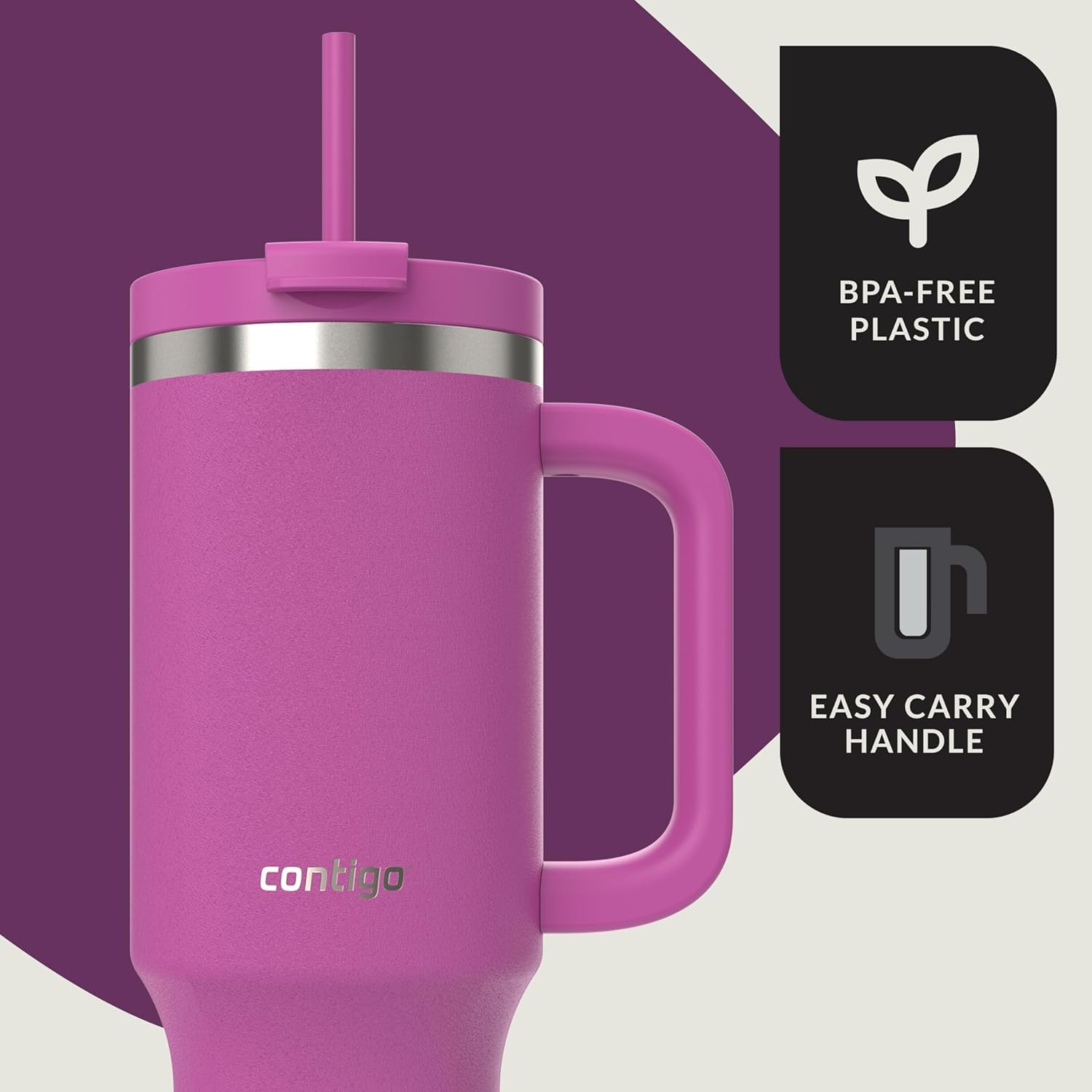 Contigo Streeterville mouthpiece sip view showing leak-proof drinking benefit