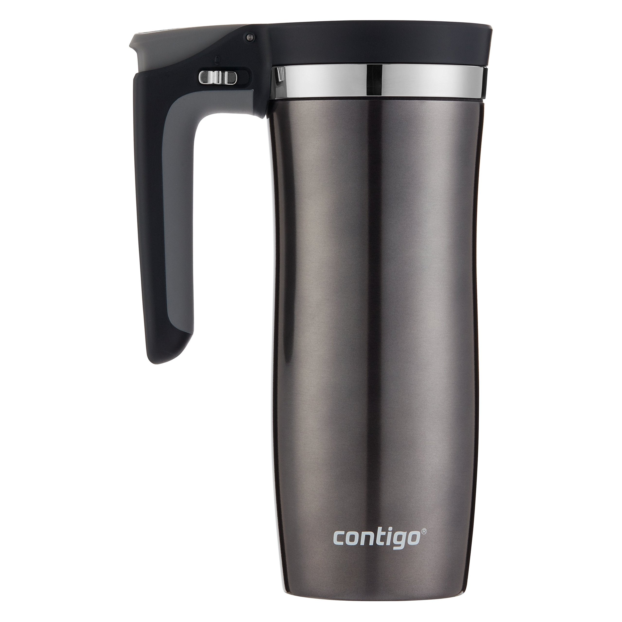 Contigo stainless steel close‑up highlighting THERMALOCK insulation and durability