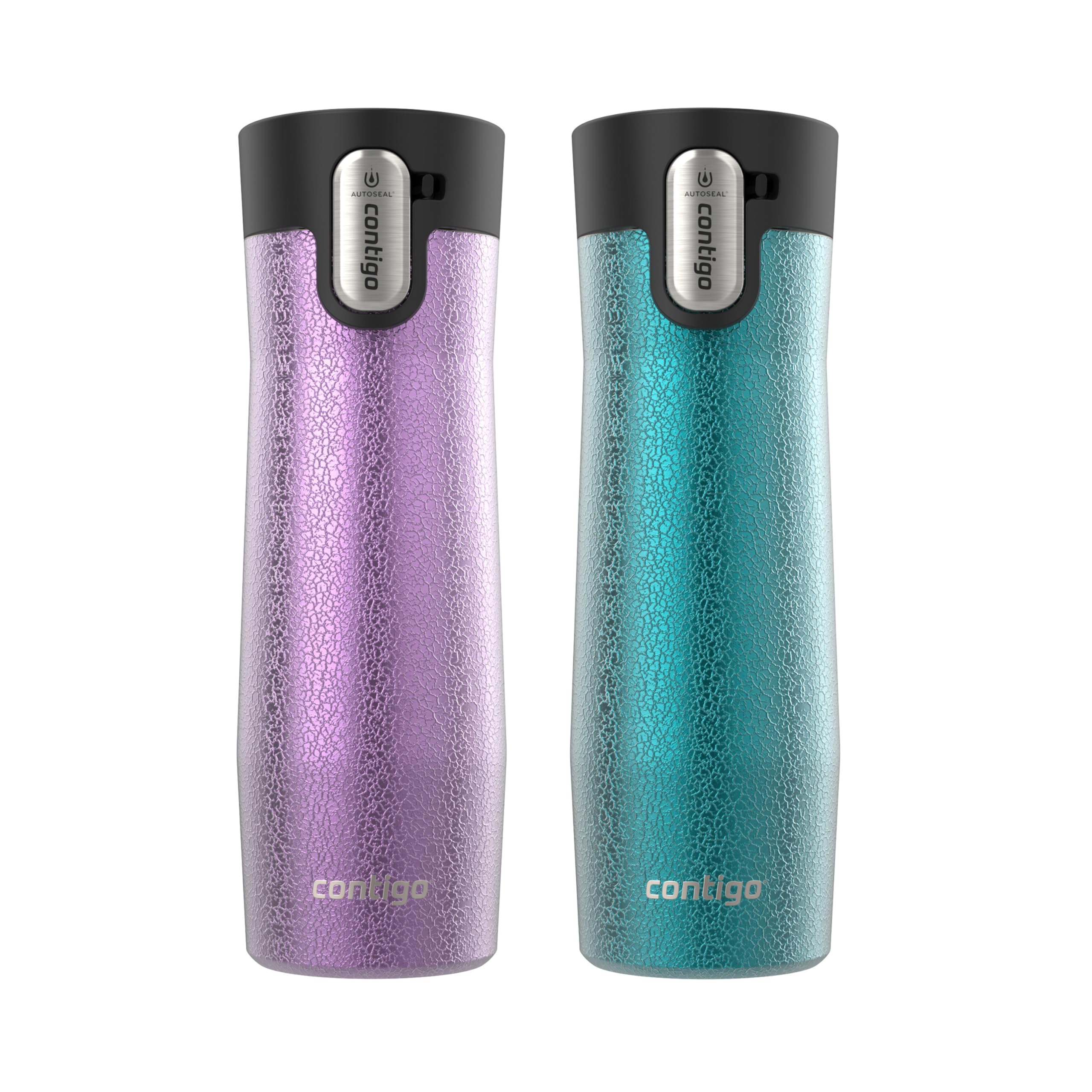 Contigo West Loop front view showing 20 oz bottles and branding, durable travel benefit