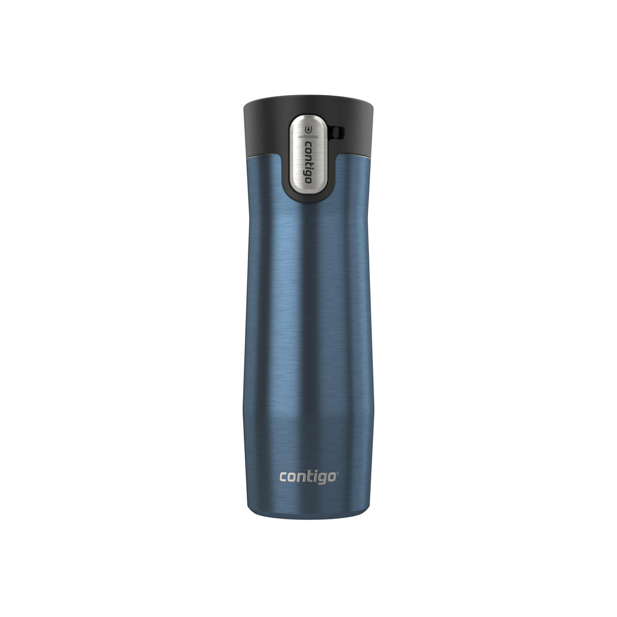 Contigo West Loop front view in transparent berry showing sleek design and spill protection