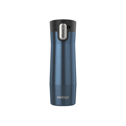 Contigo West Loop front view in transparent berry showing sleek design and spill protection