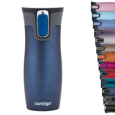 Contigo West Loop front view Monaco color showing leakproof design benefit