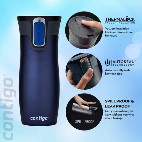 Contigo West Loop cutaway view showing thermalock vacuum insulation benefit