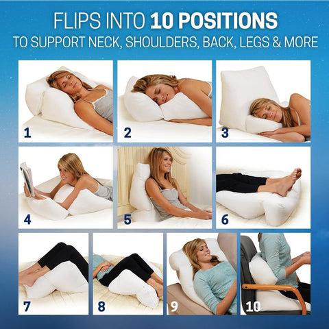 Contour Flip Pillow used under knees demonstrating gentle leg elevation