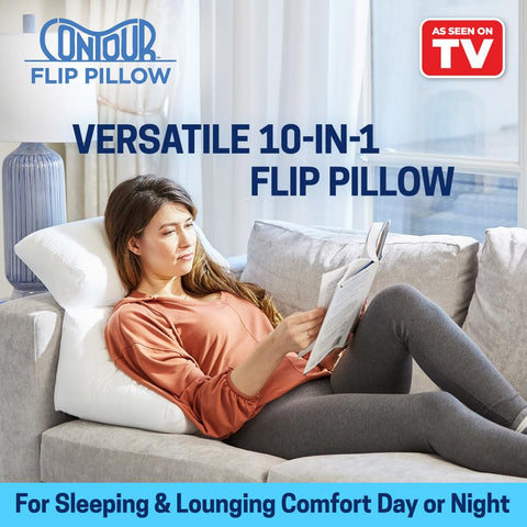Contour Flip Pillow wedge profile showing stable elevation and support