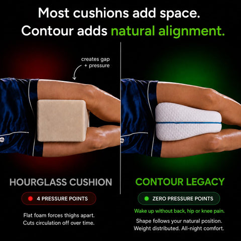 Contour Legacy close knee contact showing pressure relief where needed