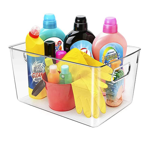 CONTROL KITCHEN bin in bathroom cabinet organizing toiletries for fast retrieval