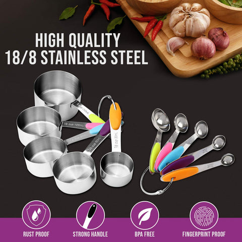CONTROL KITCHEN detailed shot of stainless measuring spoons showing stamped sizes
