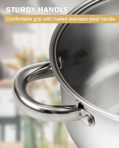Cook N Home pot base showing encapsulated aluminum layer for even heat