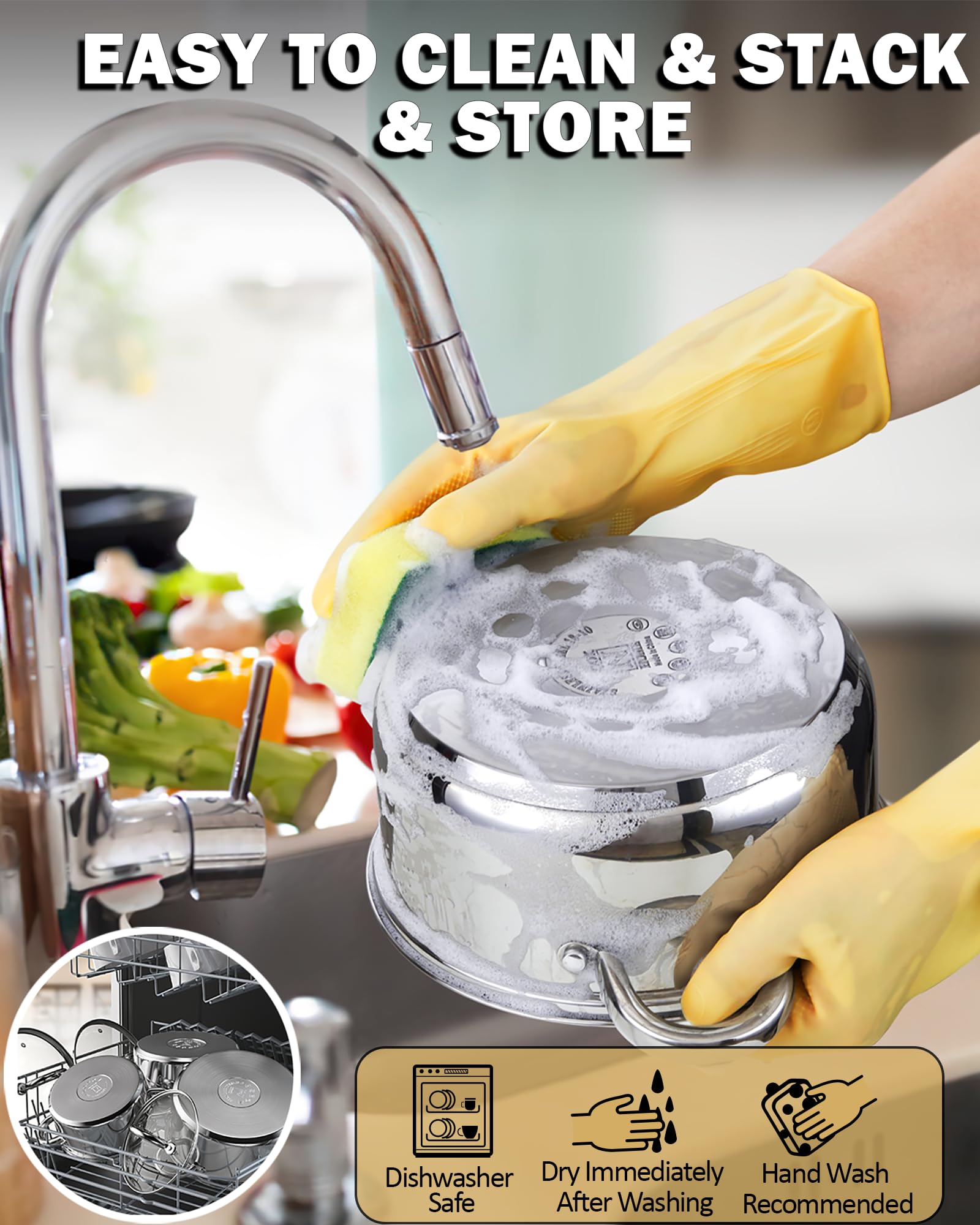 Cook N Home stock pot on induction cooktop demonstrating compatibility and even heating