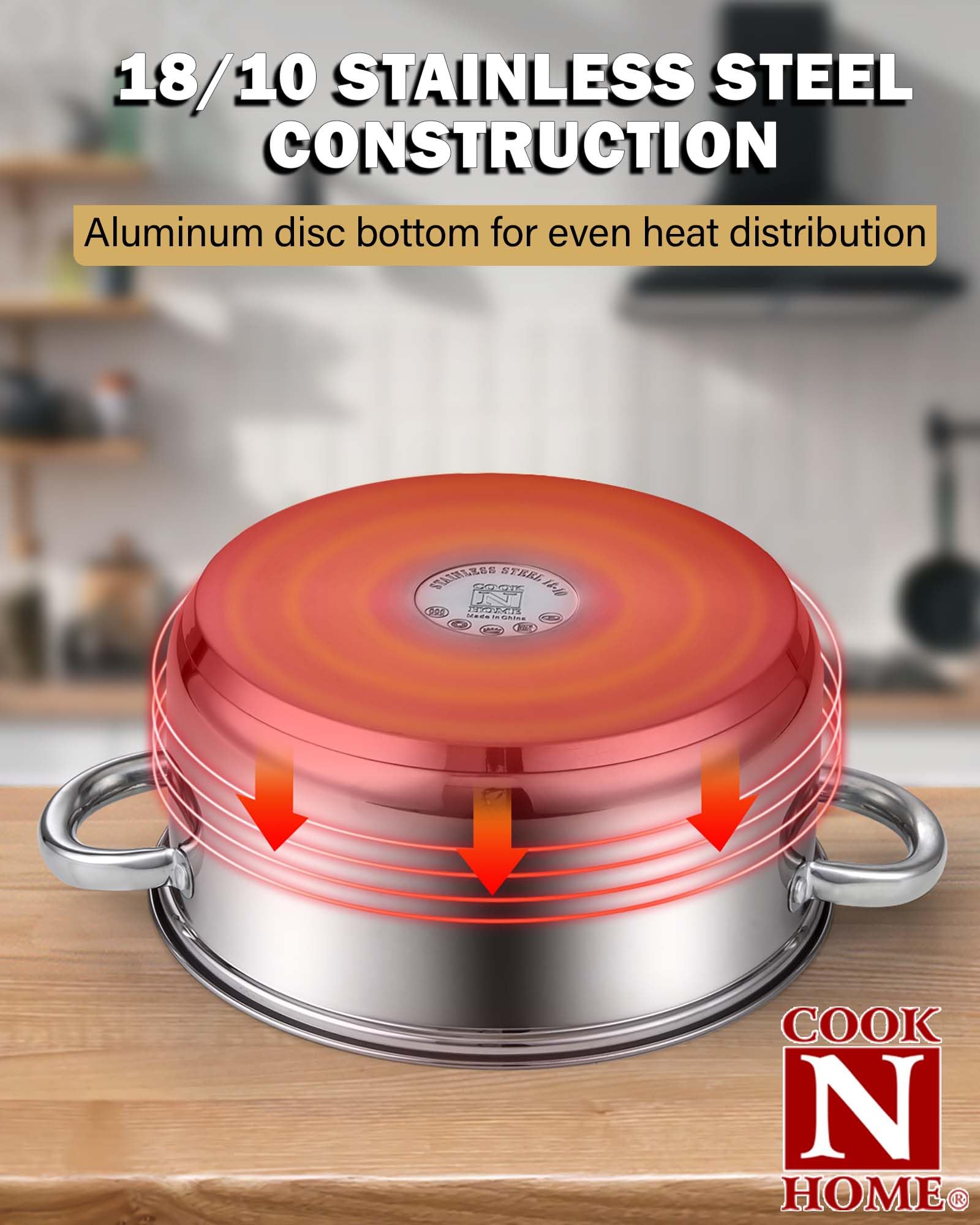 Cook N Home base underside showing magnetic plate for induction and even heating