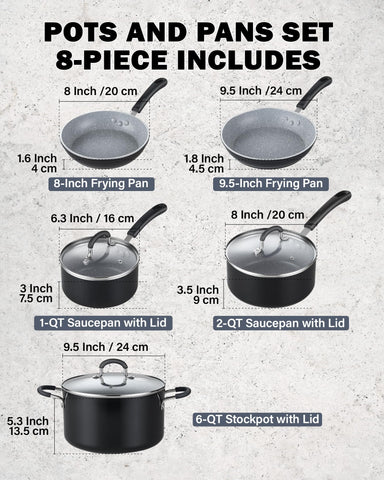 Cook N Home marble nonstick close-up showing smooth surface for easy release