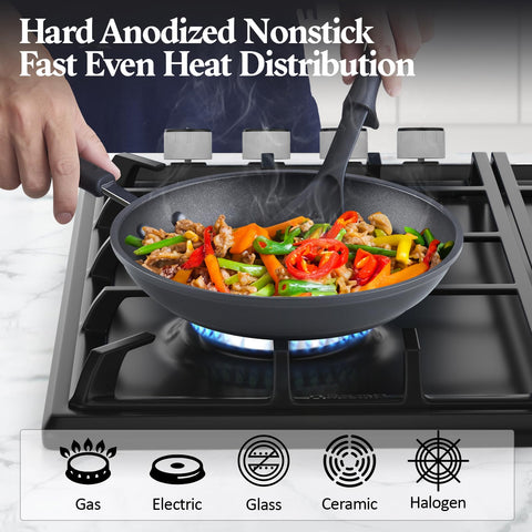 Cook N Home riveted stay-cool handle close-up for secure grip