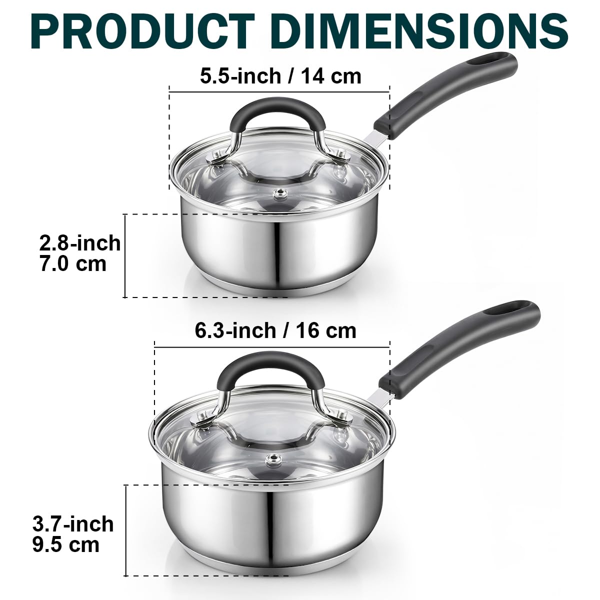 Cook N Home tempered glass lid close-up for easy monitoring while cooking