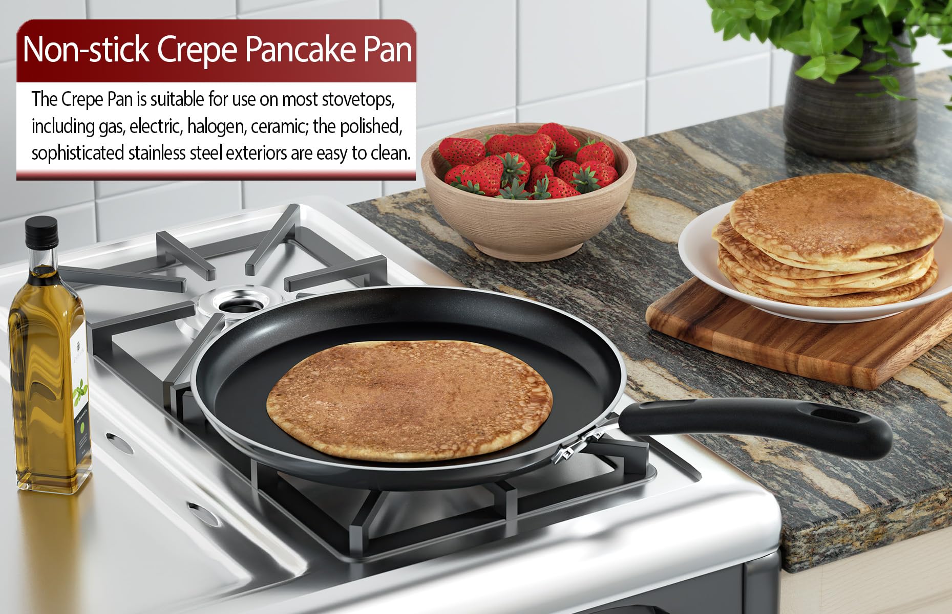 Cook N Home close-up of nonstick flat surface showing smooth release advantage