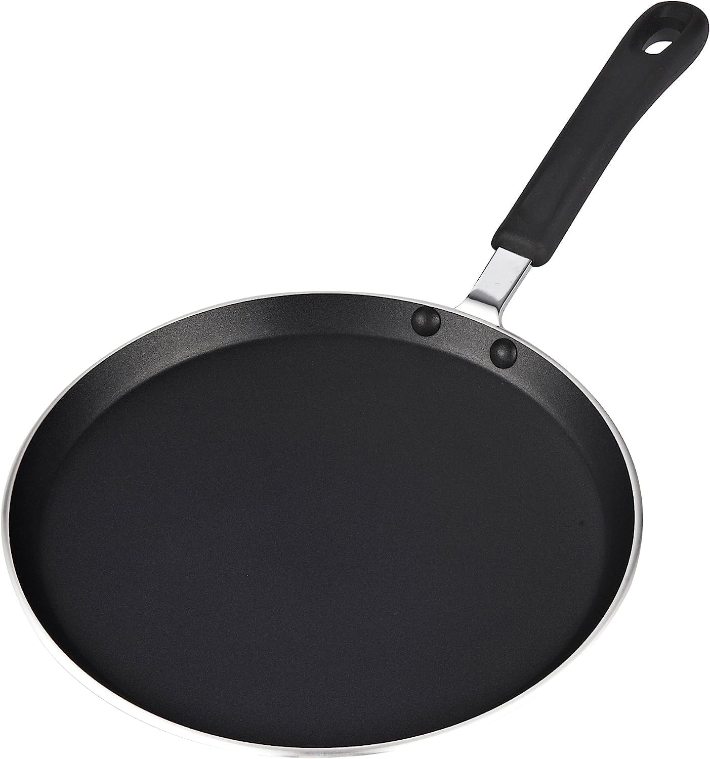 Cook N Home front view of crepe pan showing compact shape and easy storage benefit
