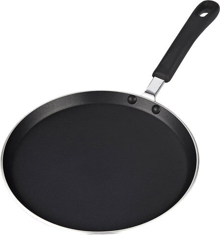 Cook N Home front view of crepe pan showing compact shape and easy storage benefit