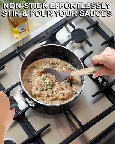 Cook N Home riveted stay-cool handle and Bakelite grip for safe comfortable hold