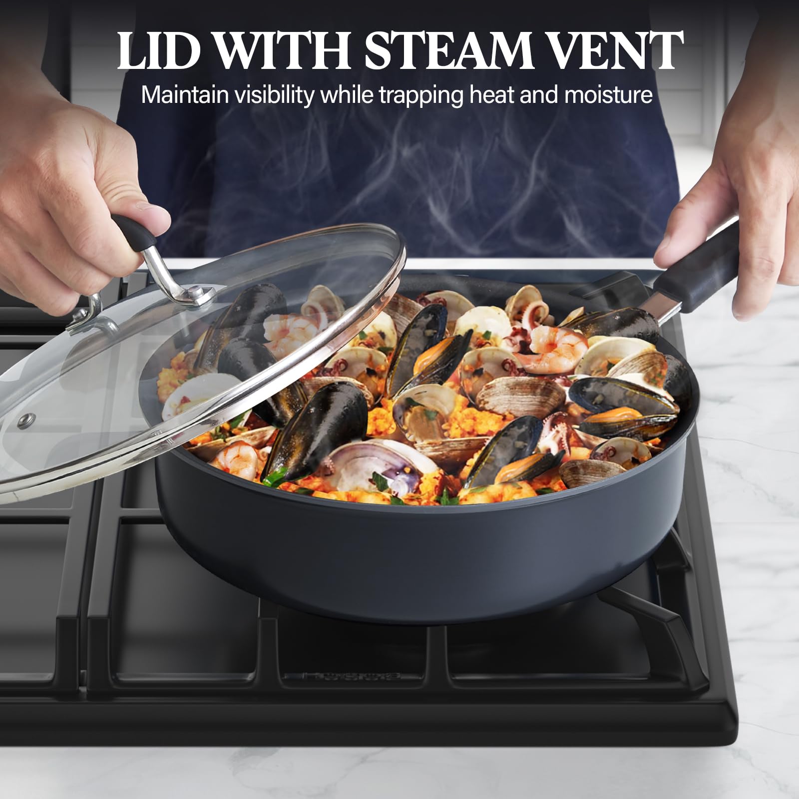 Cook N Home nonstick interior detail showing easy food release