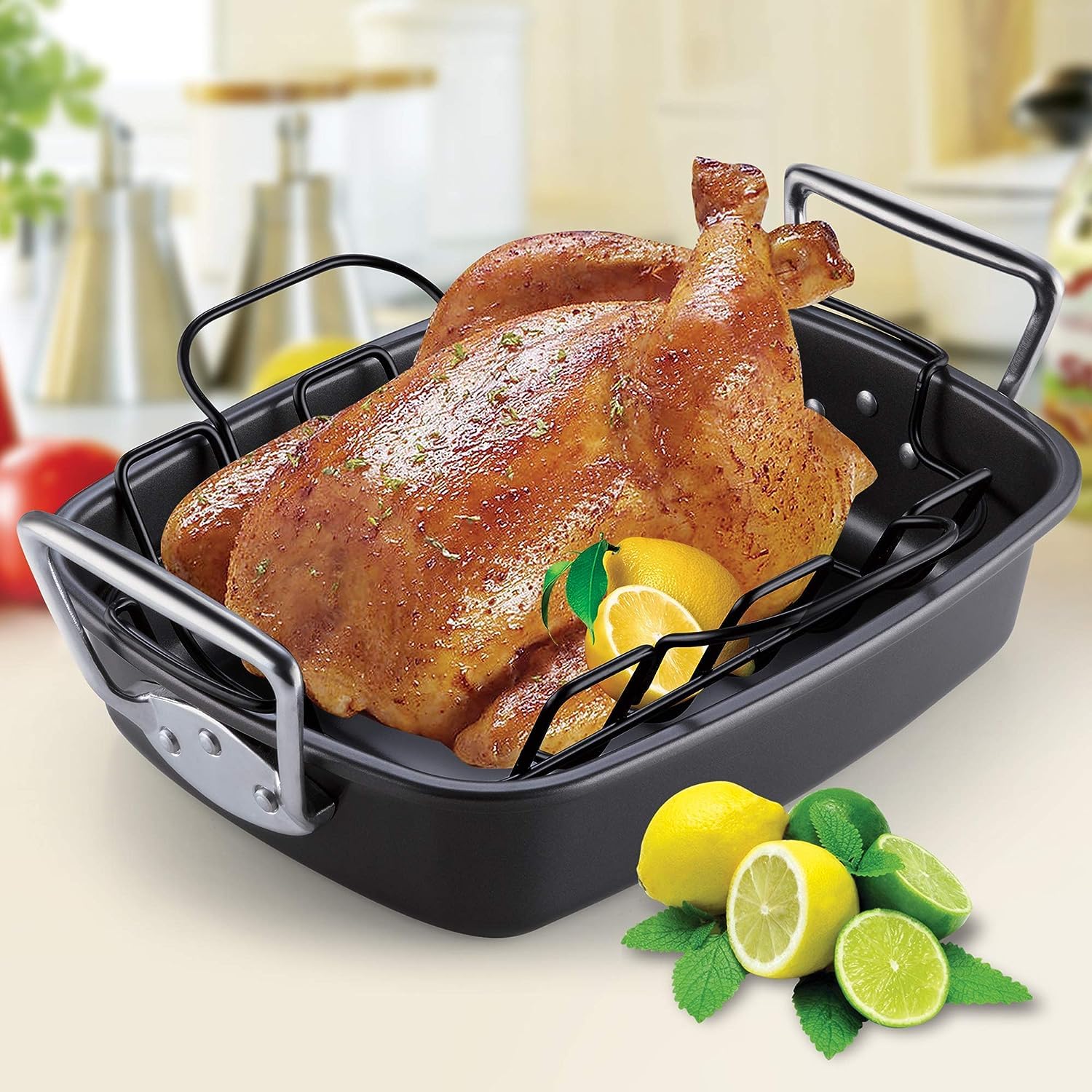 Cook N Home roaster in kitchen lifestyle scene demonstrating holiday-ready convenience benefit