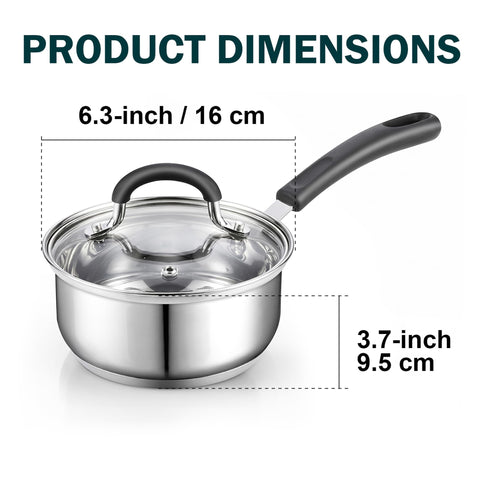 Cook N Home tempered glass lid close-up with vent, clear visibility while cooking