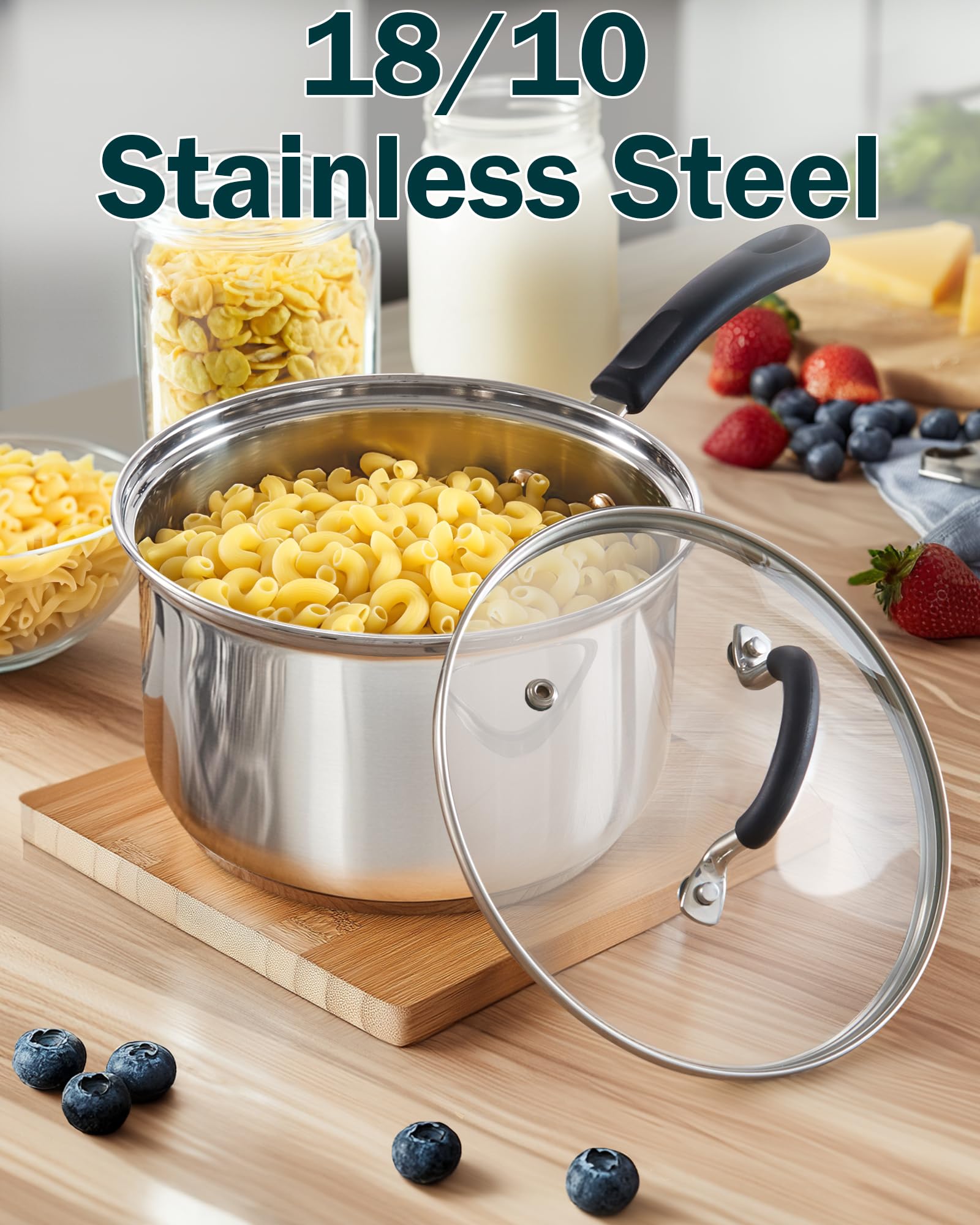 Cook N Home stacked cookware to show nesting storage efficiency and space-saving organization