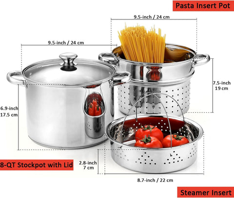 Cook N Home steamer insert with vegetables illustrating healthy steaming capacity