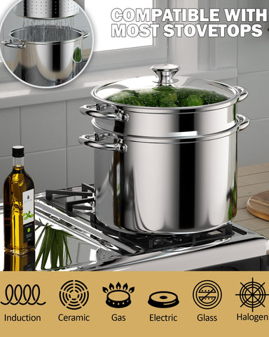 Cook N Home perforated strainer insert draining pasta for easy separation