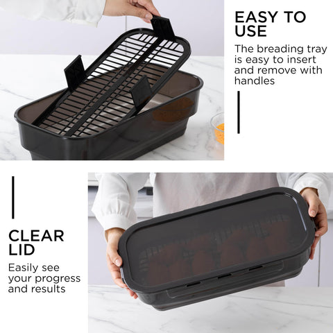 COOK WITH COLOR hand-held size comparison showing bowl capacity and ergonomic handling benefit