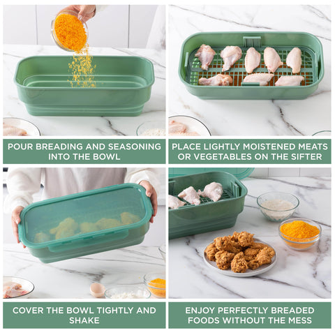 COOK WITH COLOR bowl collapsed flat to save space and simplify storage
