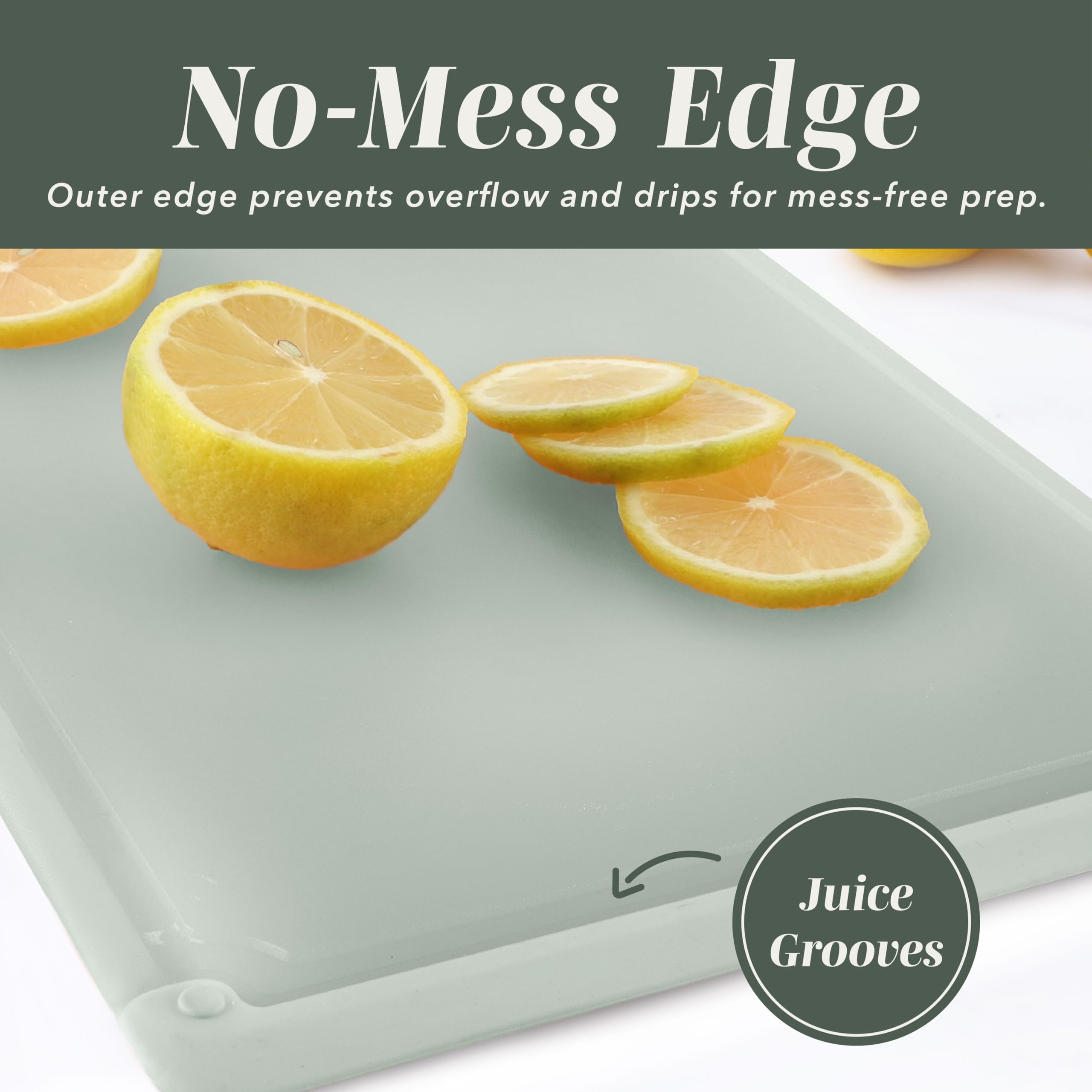 COOK WITH COLOR board in use chopping vegetables for safer prep