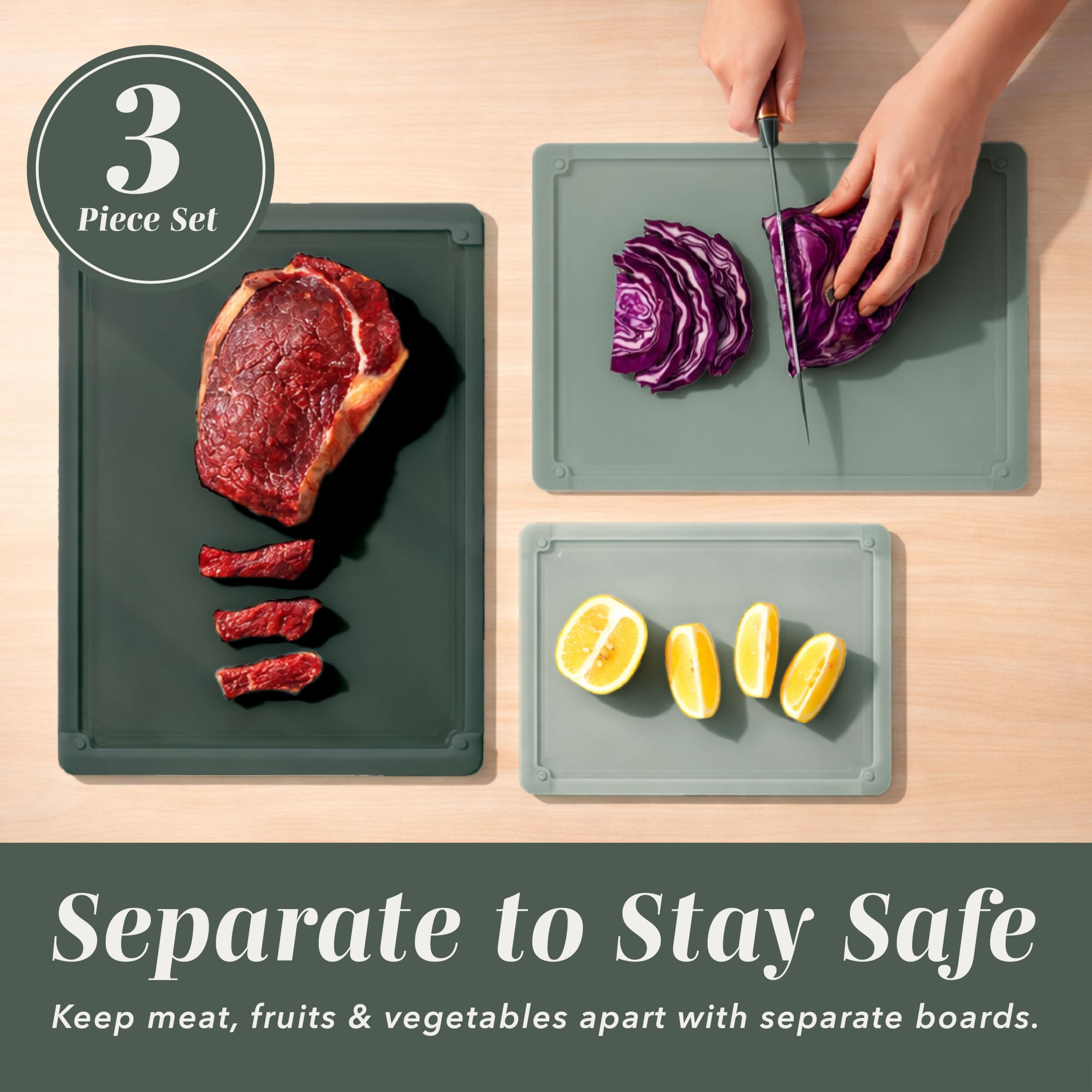 COOK WITH COLOR rubber border close-up providing non-slip stability