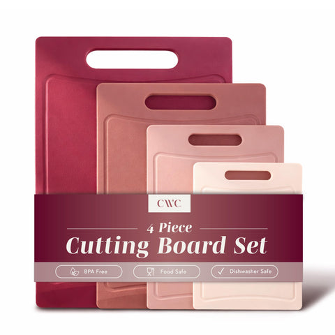 COOK WITH COLOR front view of rose cutting board set, adds style and organization