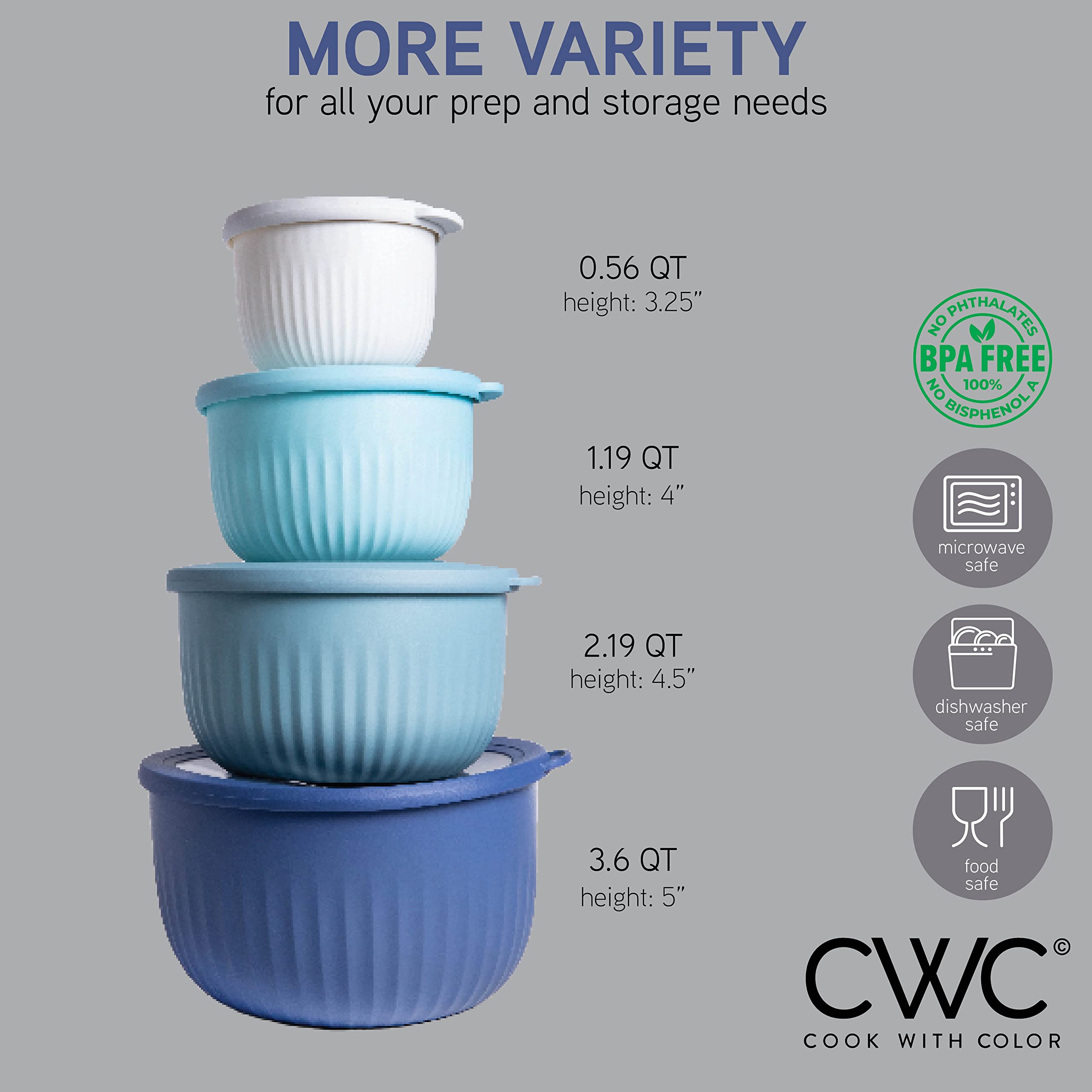 COOK WITH COLOR deep bowl top view displaying interior depth for mixing