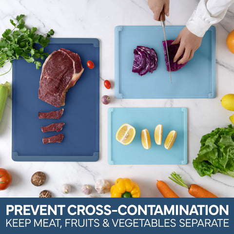 COOK WITH COLOR boards loaded into dishwasher highlighting easy cleaning convenience
