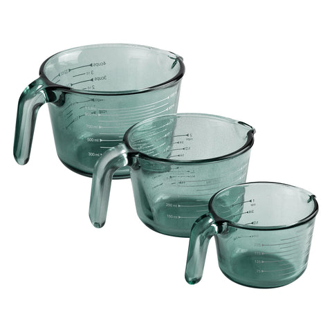 COOK WITH COLOR front view green measuring cups showing sizes and color benefits