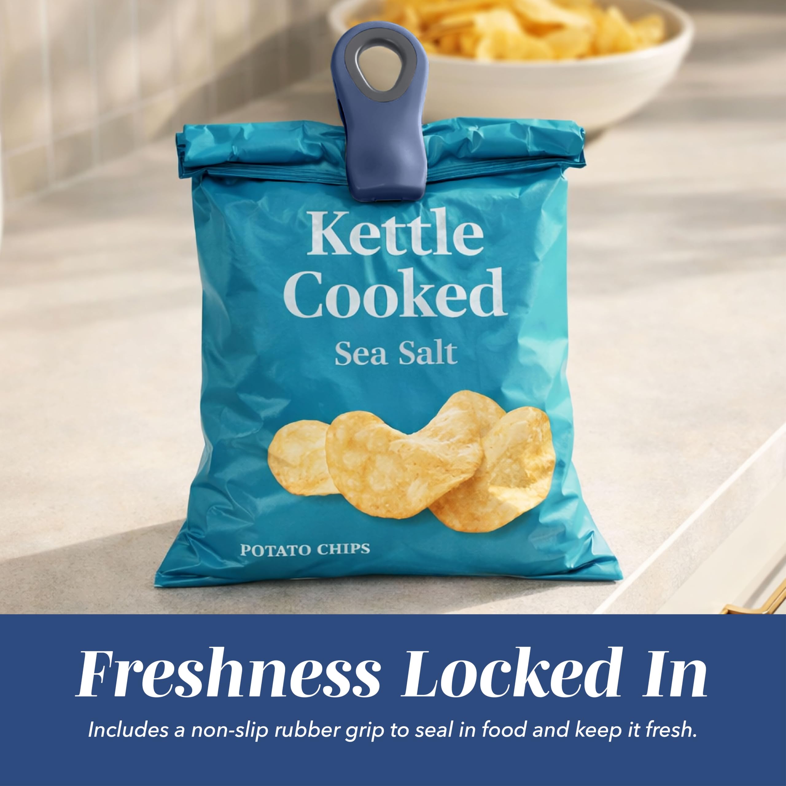 COOK WITH COLOR clips on kitchen counter organizing snacks and pantry