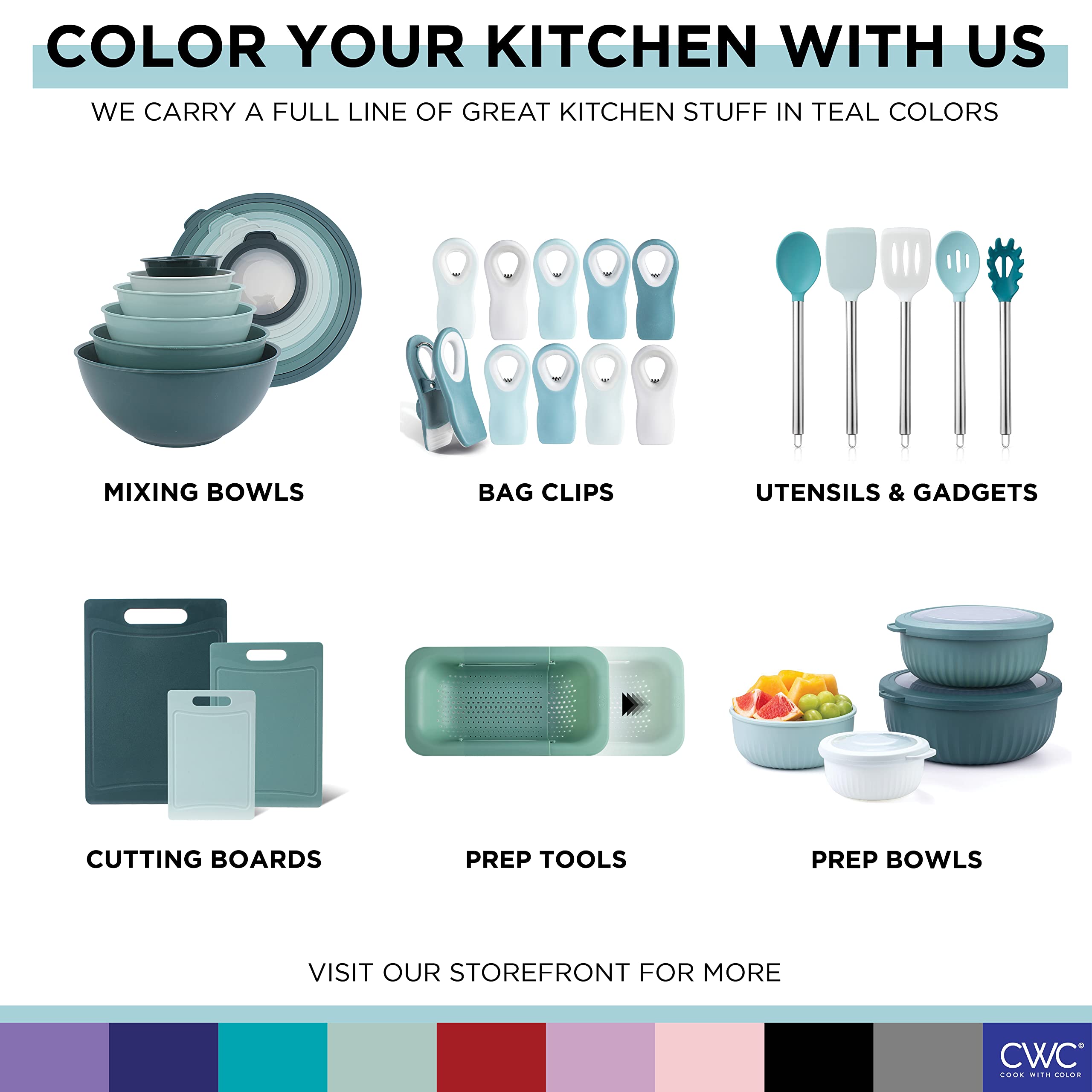 COOK WITH COLOR lifestyle shot on kitchen table adding color and function